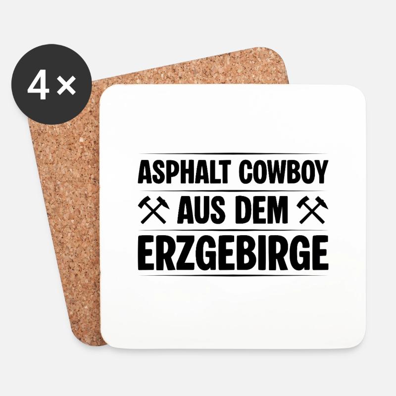 Fahrer aus dem Erzgebirge - Untersetzer (4er-Set) - Weiß