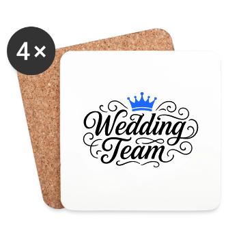 Wedding Team Hochzeit - Untersetzer (4er-Set) - Weiß - Vorne