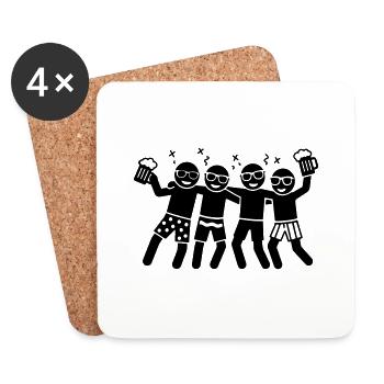 Party Vacation Team - Coasters (set of 4) - white - Front