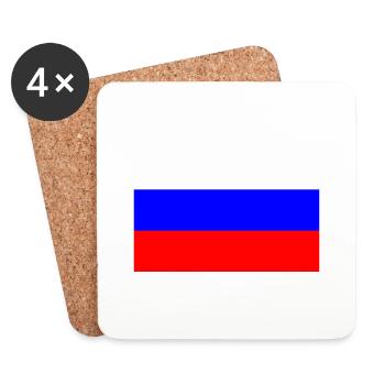 Russie, Russie, drapeau, drapeau - Dessous de verre (lot de 4) - blanc - Devant