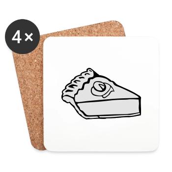 Tranche de tarte à la citrouille - Dessous de verre (lot de 4) - blanc - Devant