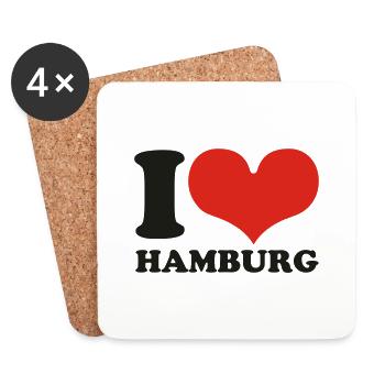 Hambourg - Dessous de verre (lot de 4) - blanc - Devant