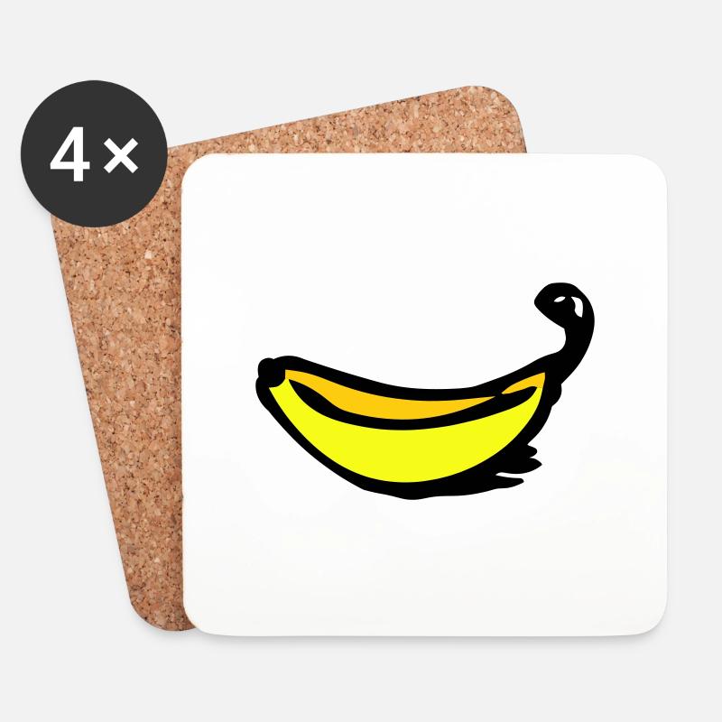 Banane - Untersetzer (4er-Set) - Weiß