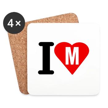 i_love_m_letter - Coasters (set of 4) - white - Front