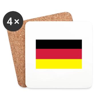 Deutsche Fahne - Untersetzer (4er-Set) - Weiß - Vorne