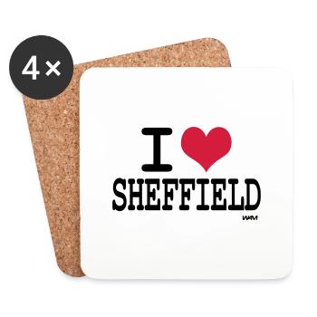 i love sheffield by wam - Coasters (set of 4) - white - Front