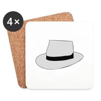 white hat - Untersetzer (4er-Set) - Weiß - Vorne