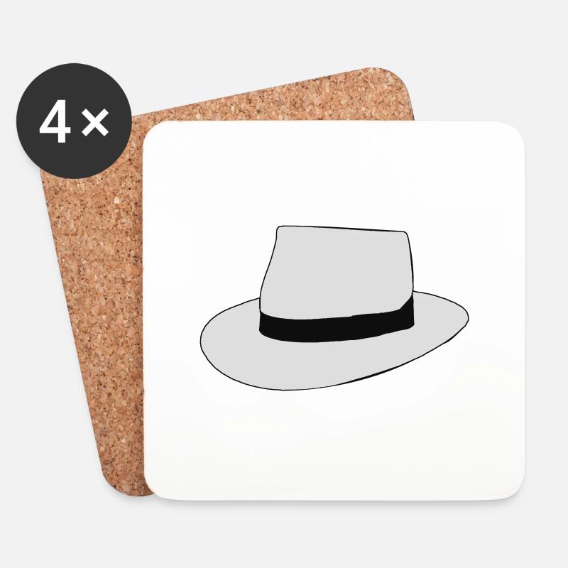 white hat - Untersetzer (4er-Set) - Weiß