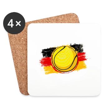 Tennis Deutschland (Germany) 01 - Untersetzer (4er-Set) - Weiß - Vorne