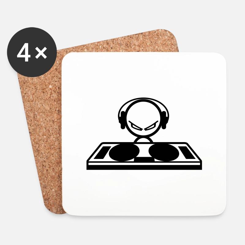 dj - Untersetzer (4er-Set) - Weiß