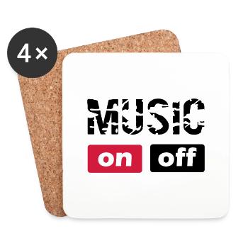 musique - Dessous de verre (lot de 4) - blanc - Devant