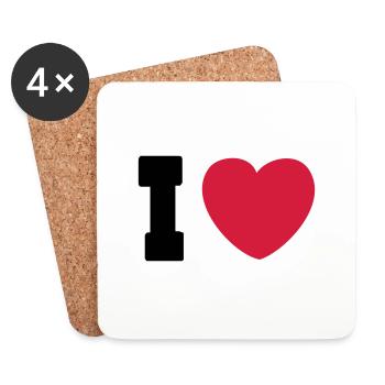 2009_08_23_ilove_78skate_2c - Coasters (set of 4) - white - Front