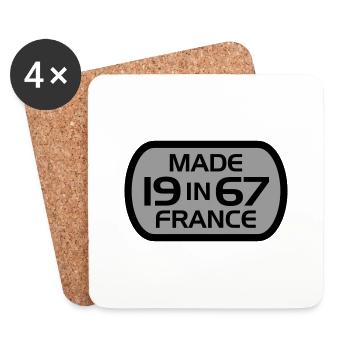 madef67 - Dessous de verre (lot de 4) - blanc - Devant