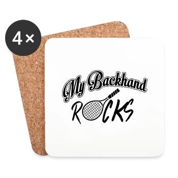 Tennis - my backhand rocks - Untersetzer (4er-Set) - Weiß - Vorne