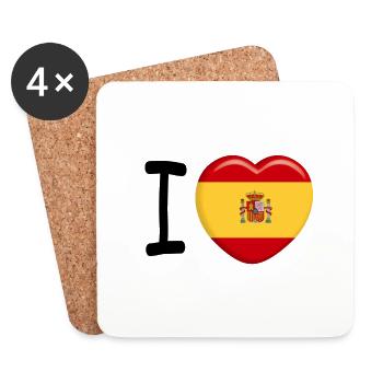 I love Espana - Dessous de verre (lot de 4) - blanc - Devant