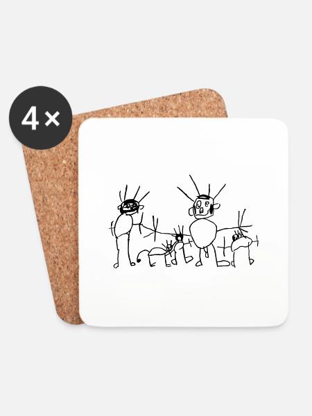 Meine Familie - Untersetzer (4er-Set) - Weiß