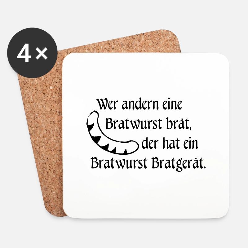 Bratwurst Bratgerät - Untersetzer (4er-Set) - Weiß