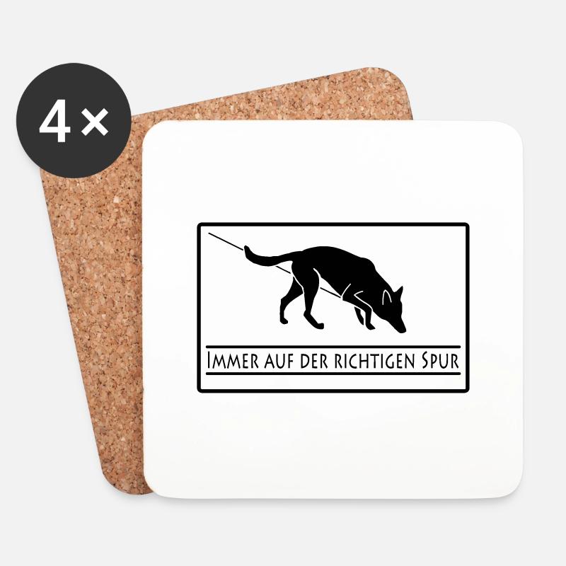 Fährtenhund - Untersetzer (4er-Set) - Weiß