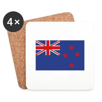 new zealand flag - Coasters (set of 4) - white - Front