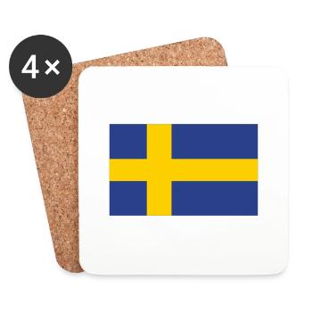 sweden flag - Untersetzer (4er-Set) - Weiß - Vorne