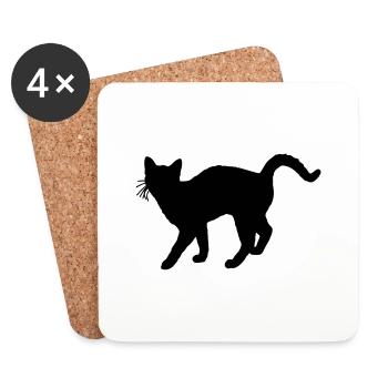 katze - Untersetzer (4er-Set) - Weiß - Vorne