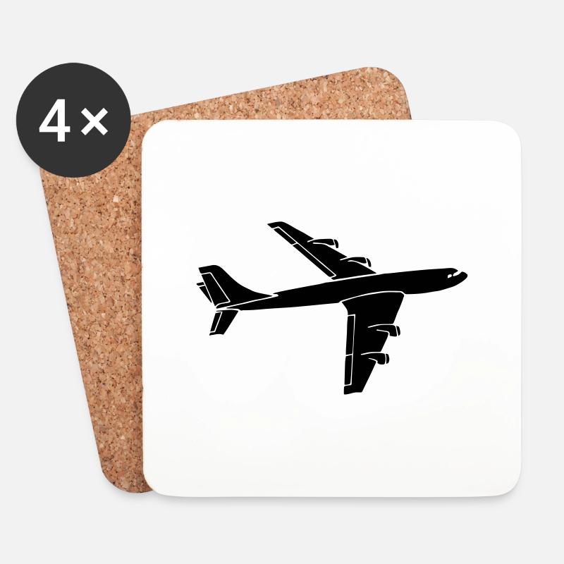 airplane - Untersetzer (4er-Set) - Weiß