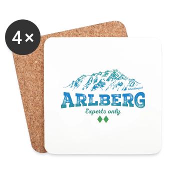 Schindlergrat Arlberg 4C - Untersetzer (4er-Set) - Weiß - Vorne