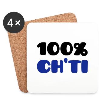 Ch'ti 100% (V) - Untersetzer (4er-Set) - Weiß - Vorne
