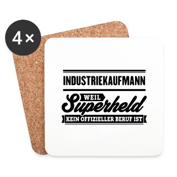Superheld Industriekaufmann - Untersetzer (4er-Set) - Weiß - Vorne
