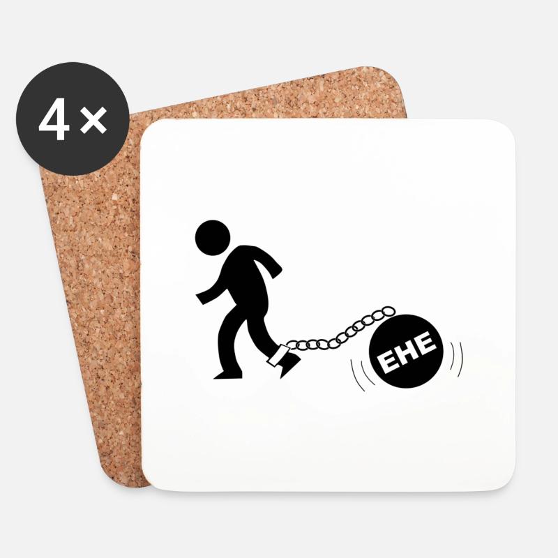 Junggesellenabschied - Untersetzer (4er-Set) - Weiß