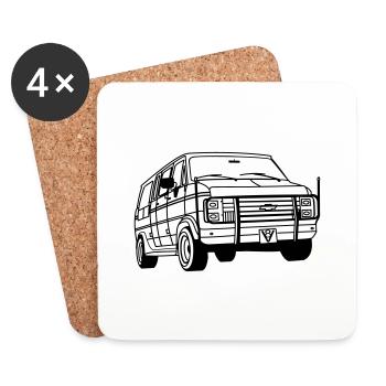 ChevyVan01_1 - Untersetzer (4er-Set) - Weiß - Vorne