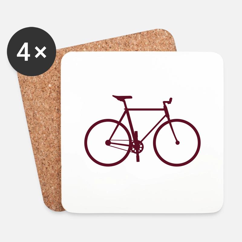 Fahrrad einfach - Untersetzer (4er-Set) - Weiß