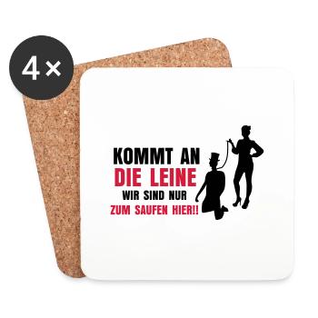 ... KOMMT AN DIE LEINE - Untersetzer (4er-Set) - Weiß - Vorne