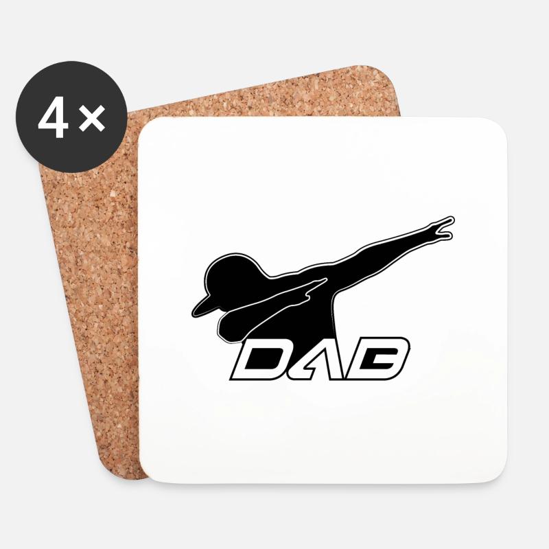 DAB black style - Untersetzer (4er-Set) - Weiß