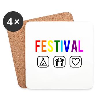 Festival - Festival-goer - Coasters (set of 4) - white - Front