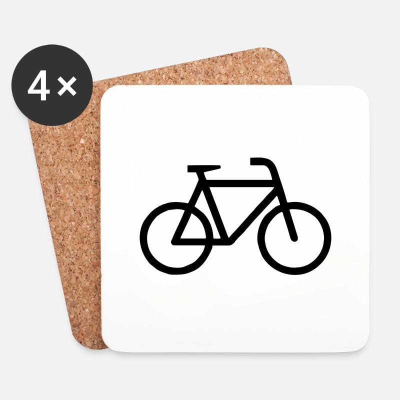 Fahrrad - Untersetzer (4er-Set) - Weiß