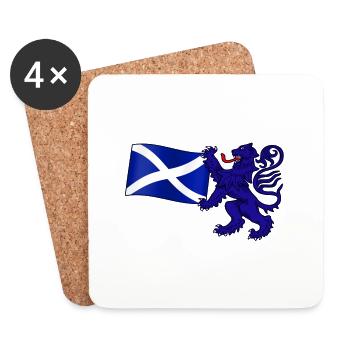 Scottish Lion Rampant Holding the Saltire Flag - Coasters (set of 4) - white - Front