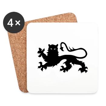 Lion Norman leon Leopard Löwe leão leone - Untersetzer (4er-Set) - Weiß - Vorne