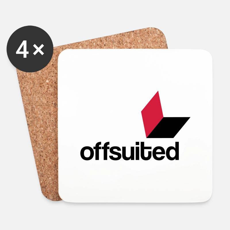 offsuited logo schwarz - Untersetzer (4er-Set) - Weiß