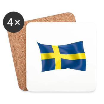Swedish flag - Coasters (set of 4) - white - Front