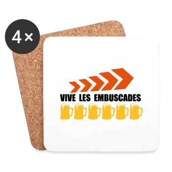 vive les embuscades1 - Dessous de verre (lot de 4) - blanc - Devant