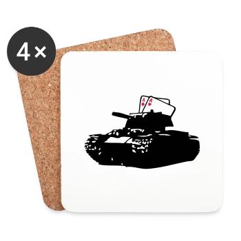 tank pair as1 - Coasters (set of 4) - white - Front