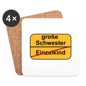 große Schwester - Untersetzer (4er-Set) - Weiß - Vorne