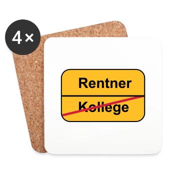 Pensionierung - Untersetzer (4er-Set) - Weiß - Vorne