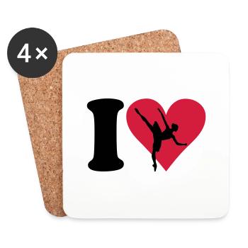 I love Ballett - Untersetzer (4er-Set) - Weiß - Vorne