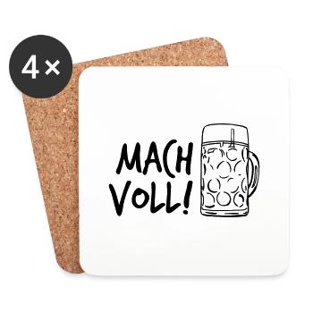 Mach voll! - Untersetzer (4er-Set) - Weiß - Vorne