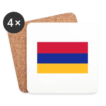 Flag Armenia - drapeau Arménie - flagge Armenien - - Dessous de verre (lot de 4) - blanc - Devant