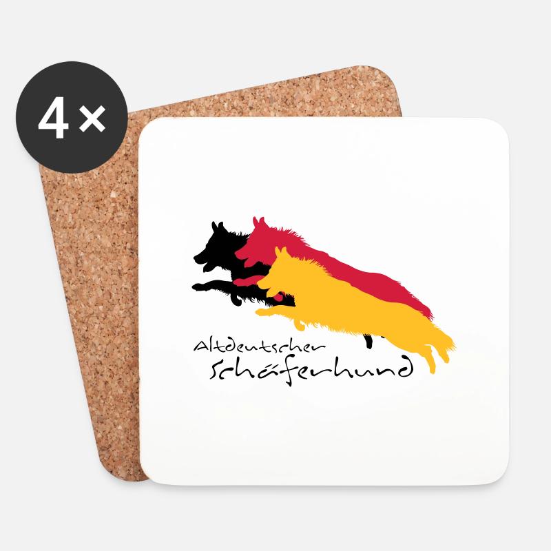 altdeutscher schäferhund - Untersetzer (4er-Set) - Weiß