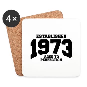 aged to perfection established 1973 (de) - Untersetzer (4er-Set) - Weiß - Vorne
