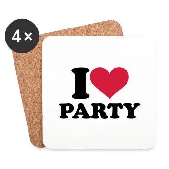 Party - Untersetzer (4er-Set) - Weiß - Vorne